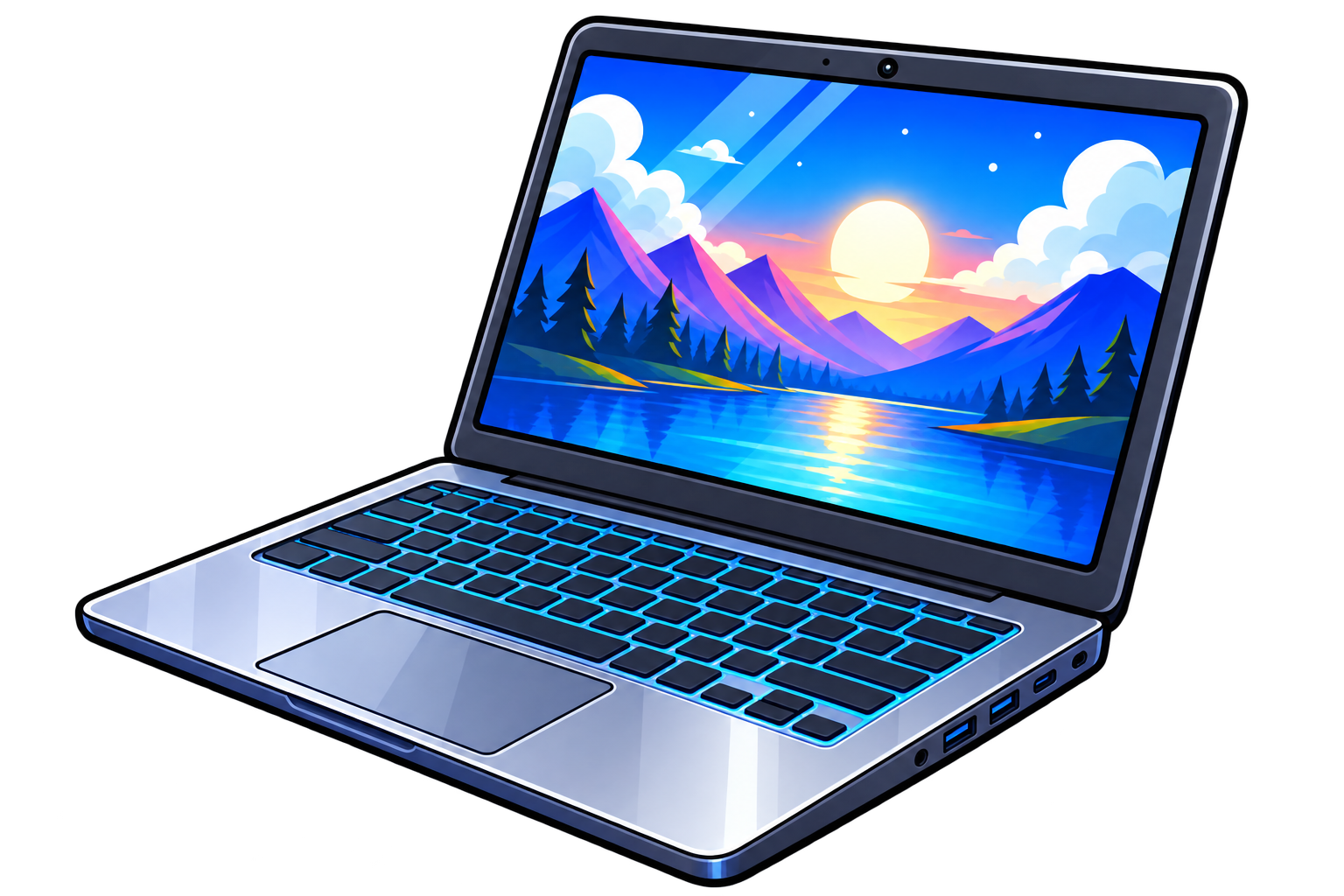 Laptop program illustration
